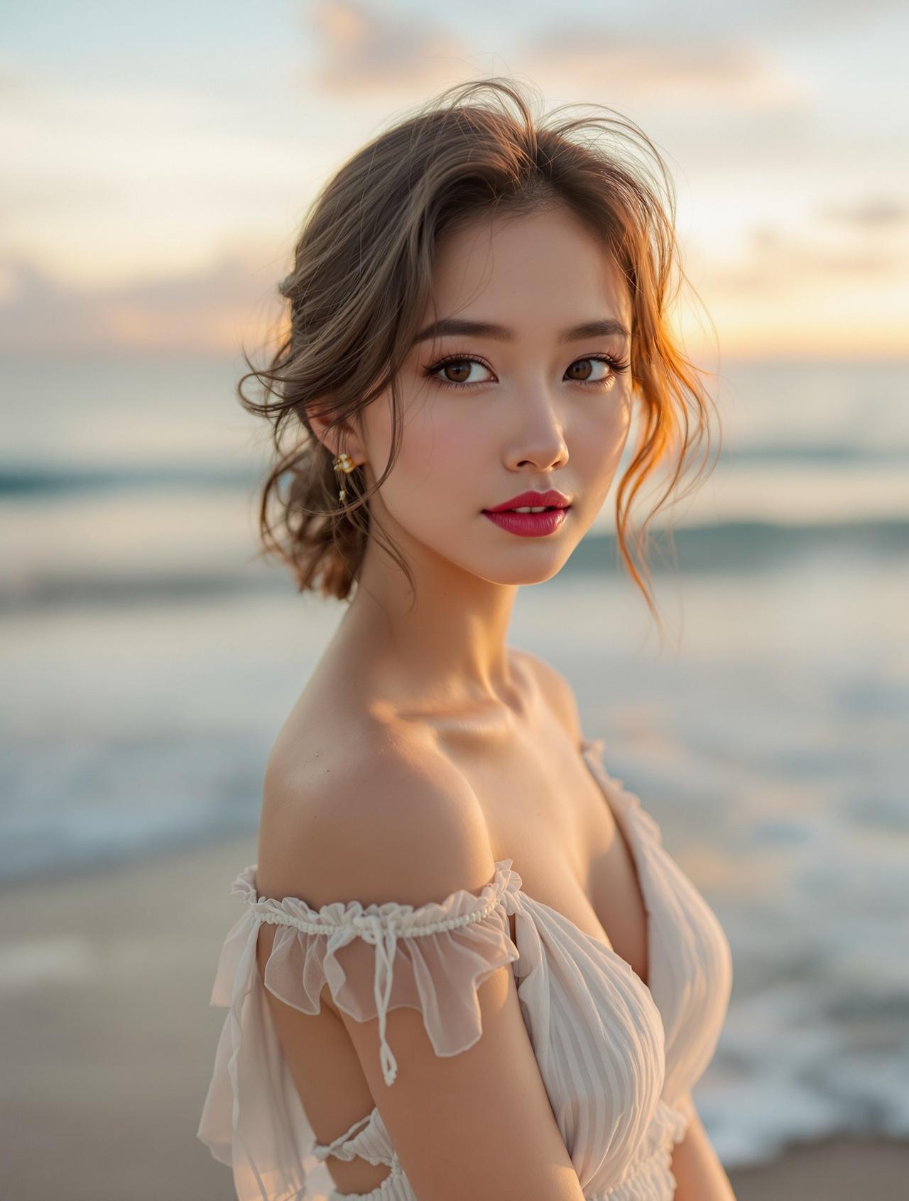 尤果网-全部作品写真-海边日落的一抹温柔